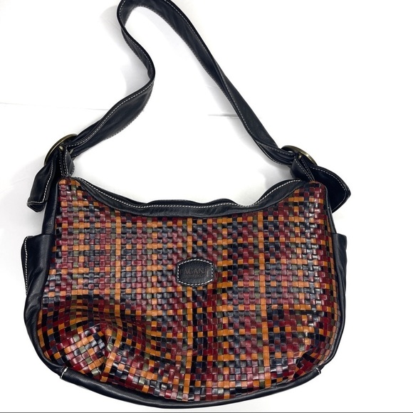 Vera Pelle Purse Made in Italy Crosshatch Leather​​​ - Picture 1 of 12